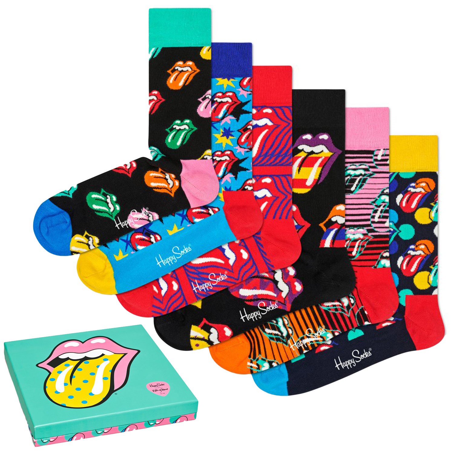 6 Pack Happy Socks Rolling Stones Sock Box Set S10 Gift Boxes Other Timarco Eu
