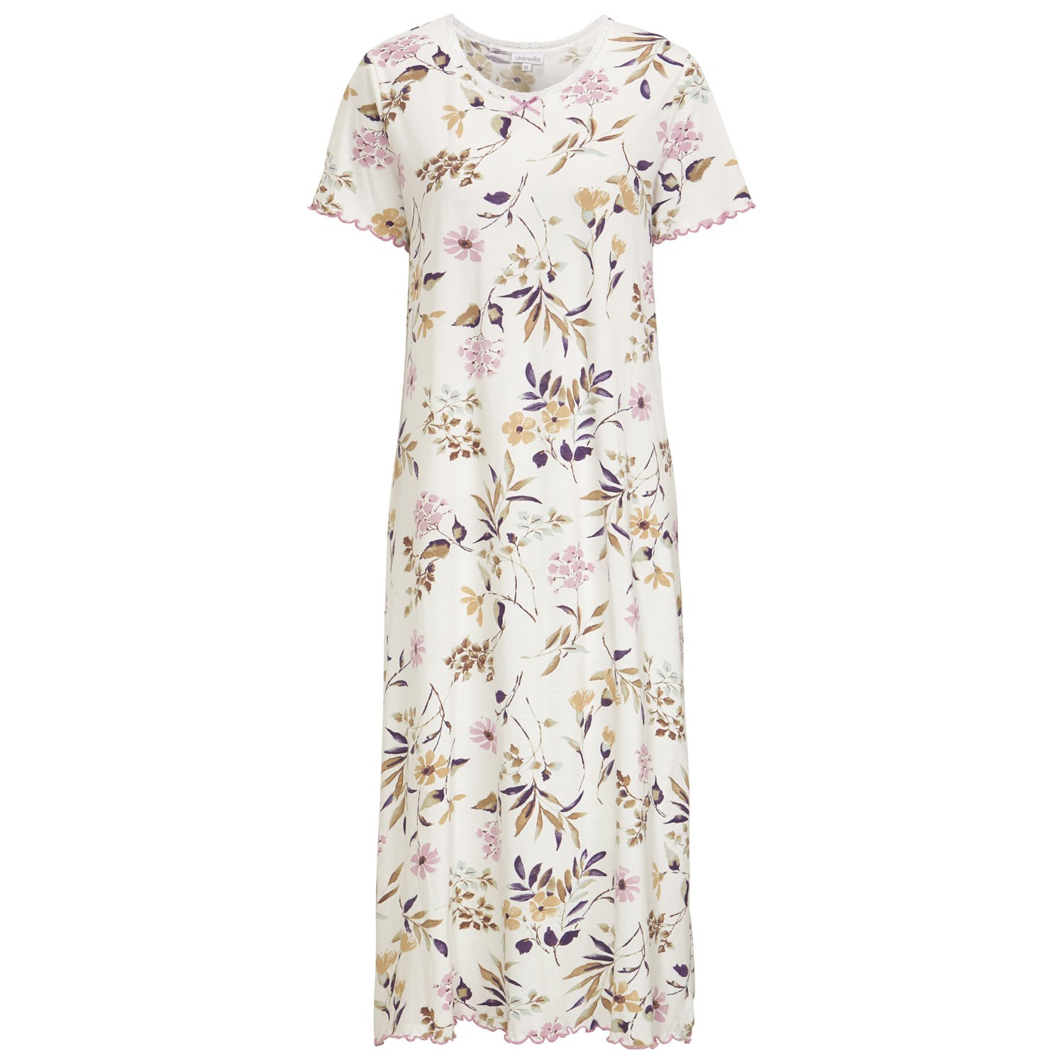 Damella Pastel Flower Short Sleeve Nightdress - Nightgowns - Nightwear ...